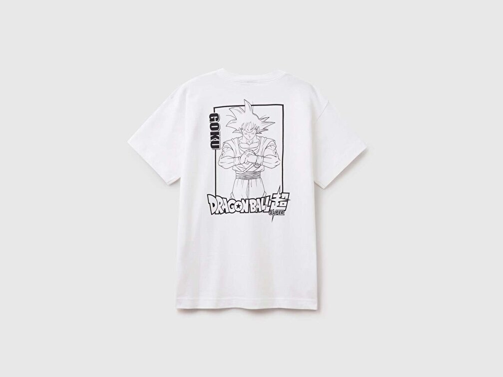 Benetton Erkek Çocuk Beyaz Dragon Ball Baskılı T-Shirt