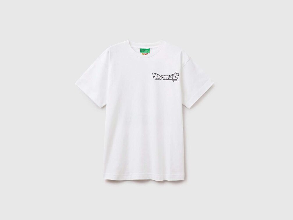 Benetton Erkek Çocuk Beyaz Dragon Ball Baskılı T-Shirt