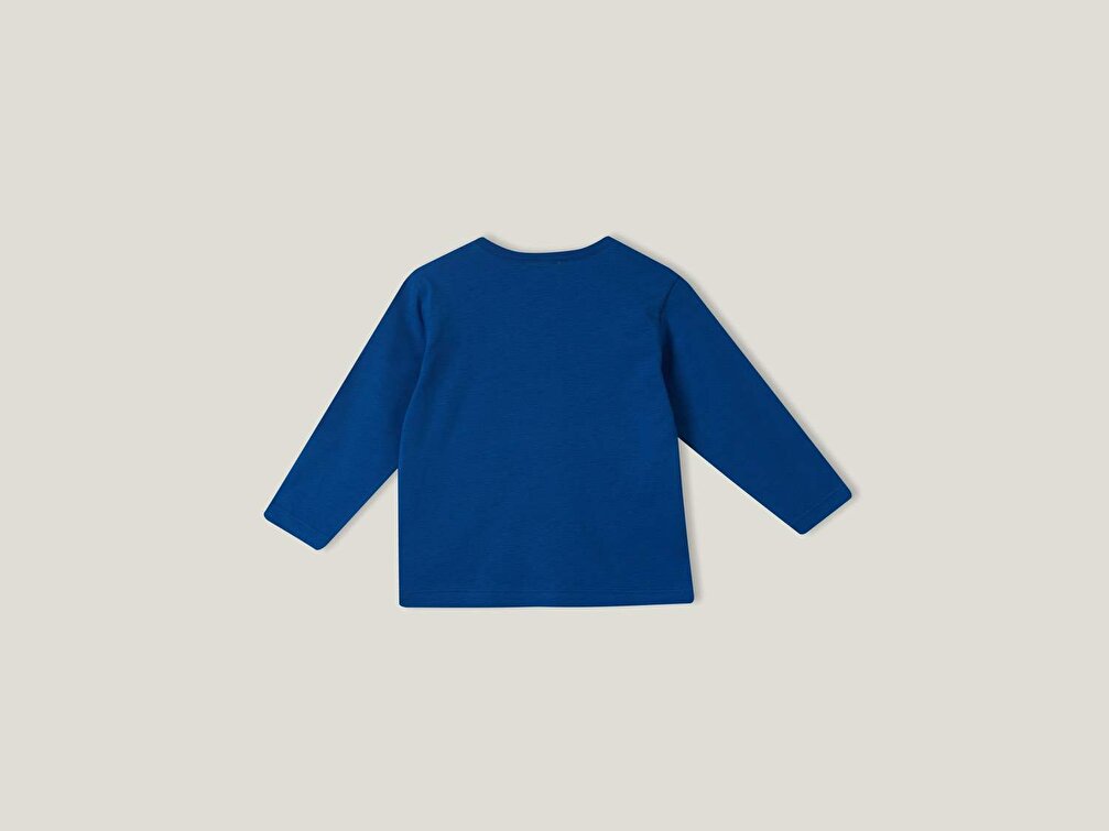 Benetton Erkek Çocuk Saks Mavi Baskılı T-Shirt