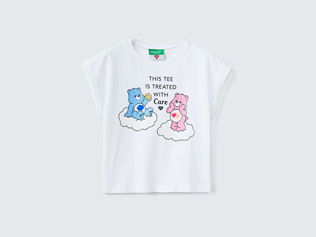 Benetton Kız Çocuk Beyaz Care Bears Baskılı T-Shirt