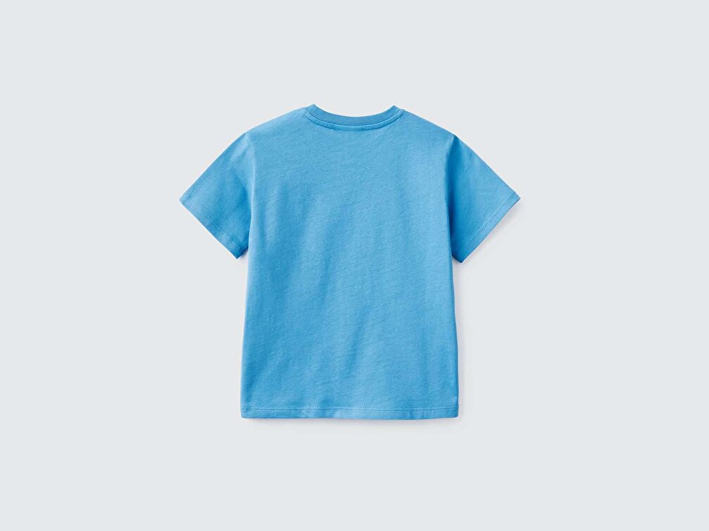Benetton Erkek Çocuk Mavi Bugs Bunny Baskılı T-Shirt