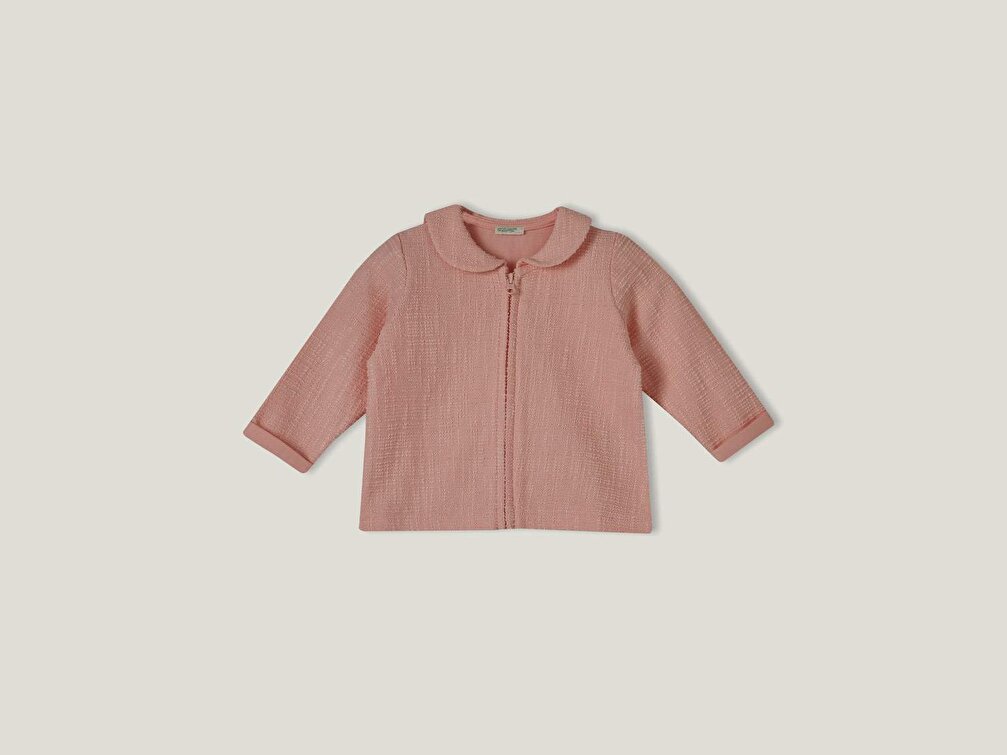 Benetton Bebek Açık Pembe Bebe Yaka Sweatshirt