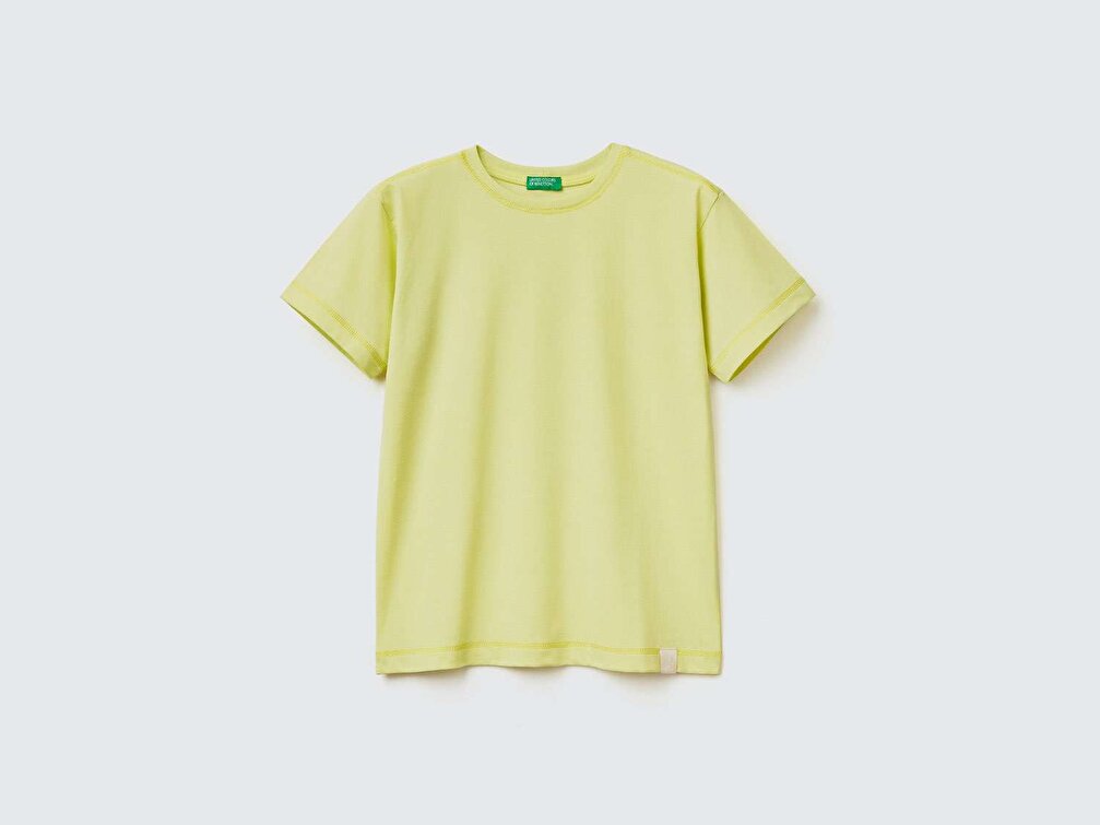 Benetton Erkek Çocuk Açık Yeşil Organik Koton T-Shirt