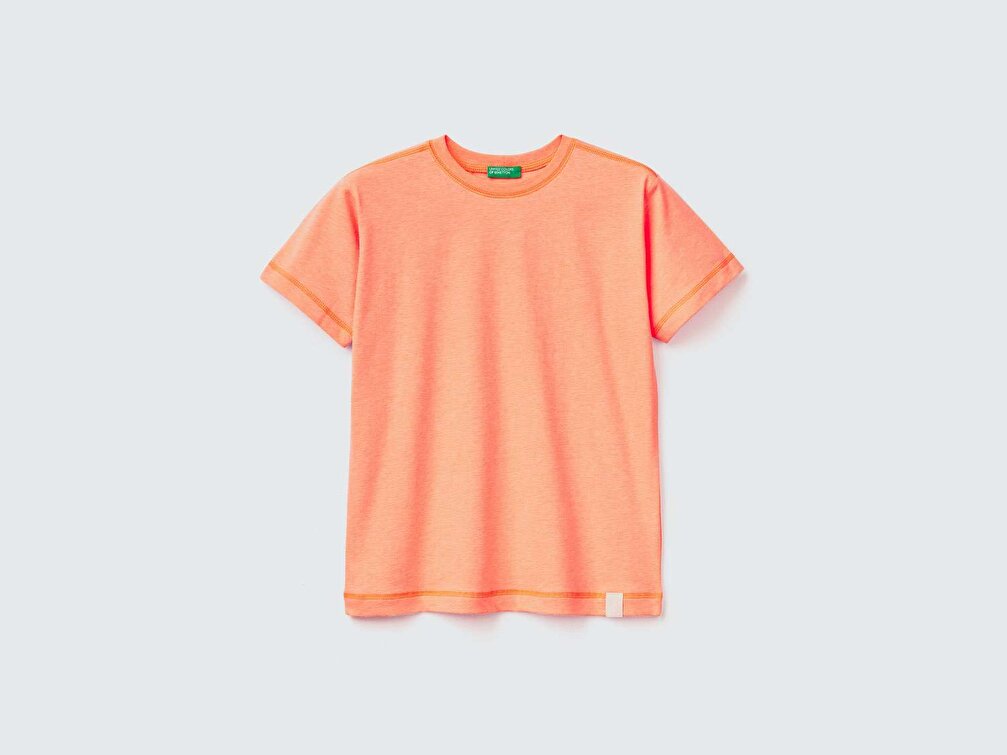 Benetton Erkek Çocuk Turuncu Organik Koton T-Shirt