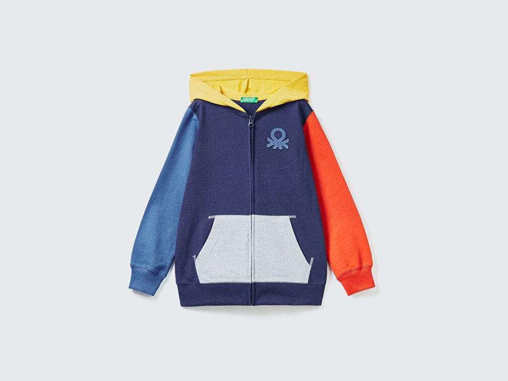 Benetton Erkek Çocuk Lacivert Mix Logolu Sweatshirt