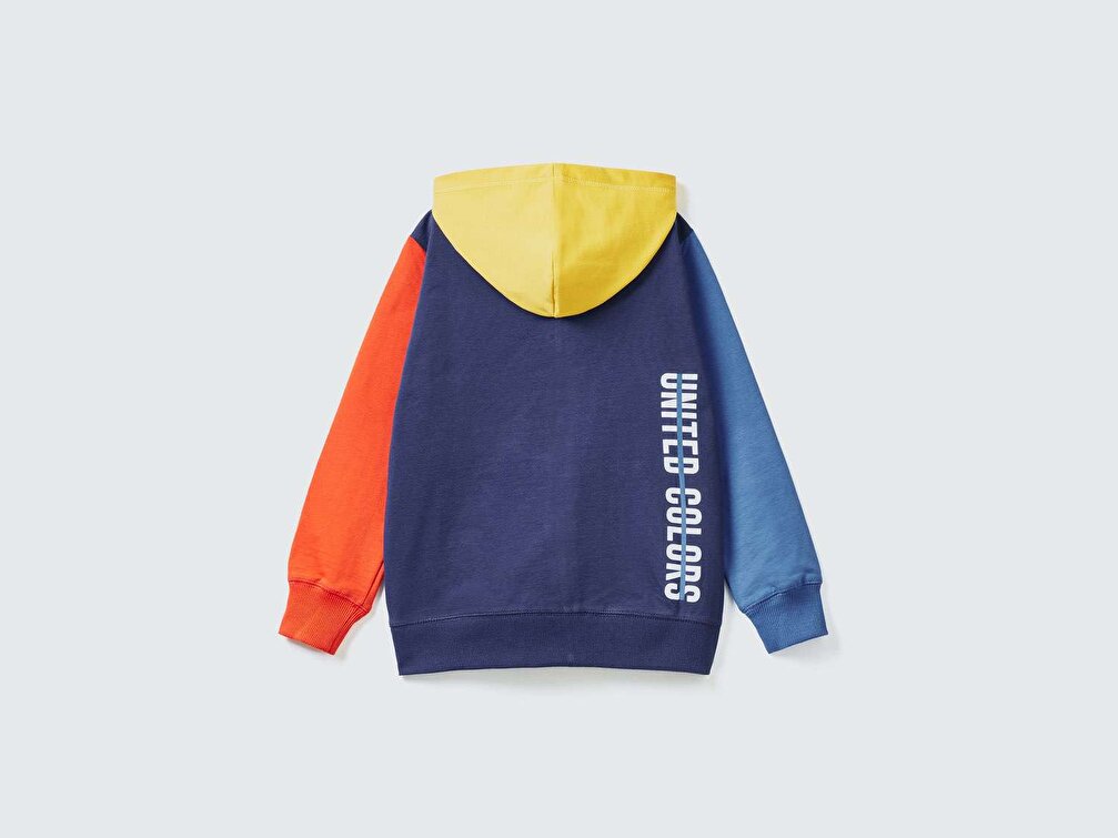 Benetton Erkek Çocuk Lacivert Mix Logolu Sweatshirt