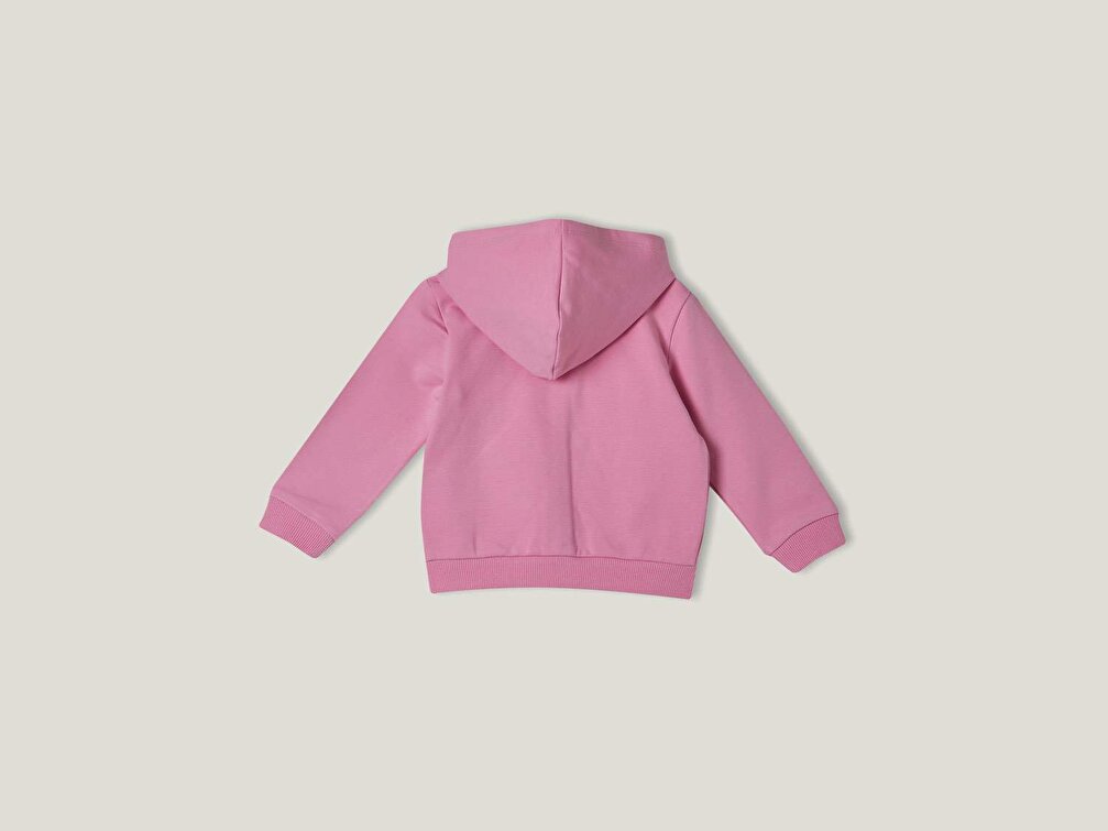Benetton Kız Çocuk Pembe Simli Logo Nakışlı Sweatshirt