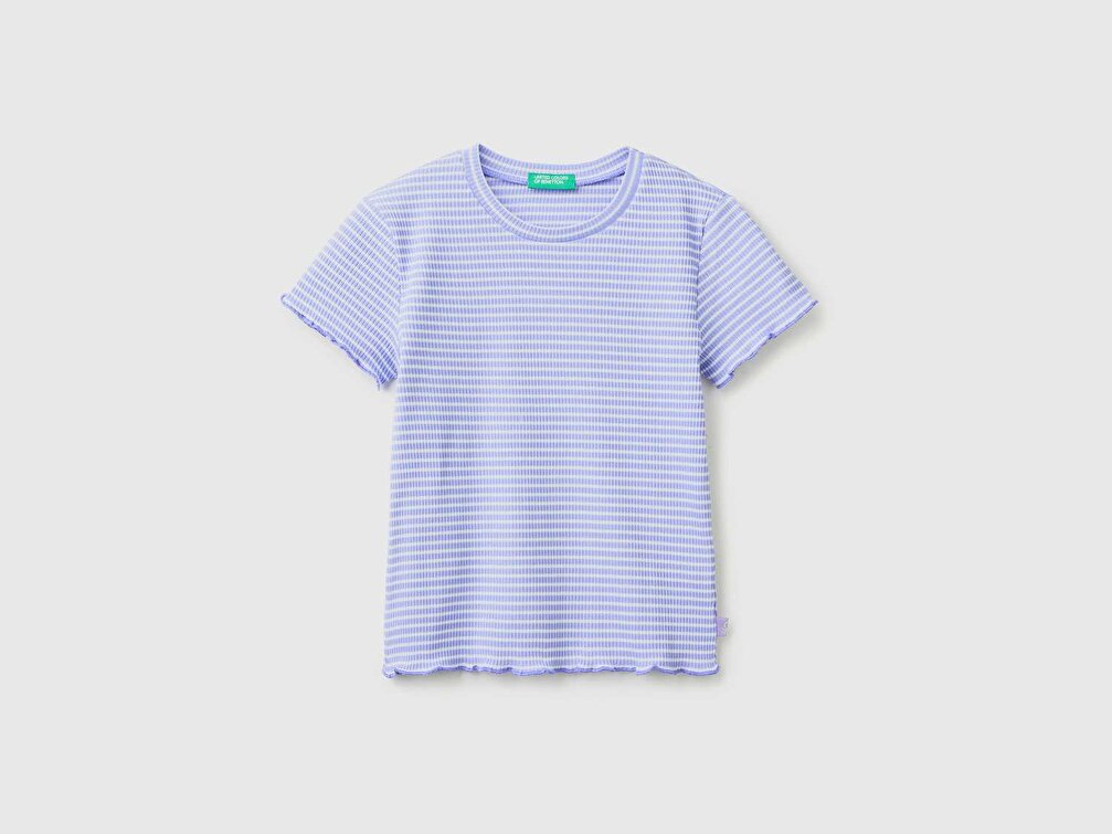 Benetton Kız Çocuk Multi Renkli Çizgili T-Shirt