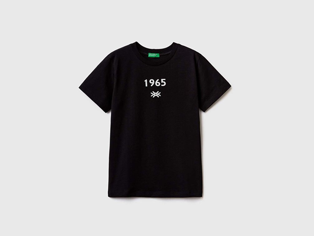 Benetton Erkek Çocuk Siyah Benetton Logolu T-Shirt