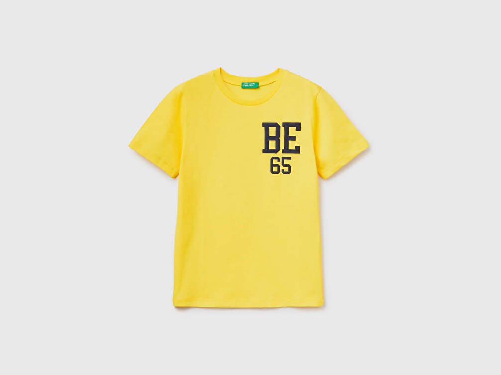 Benetton Erkek Çocuk Sarı Benetton Logolu T-Shirt