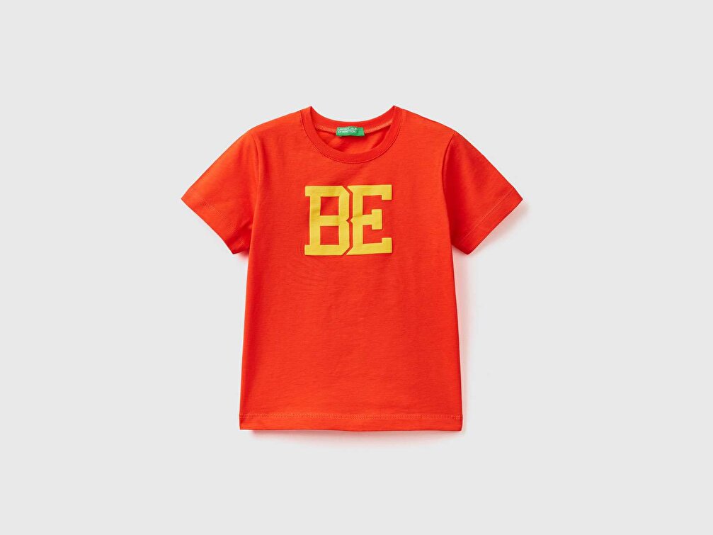 Benetton Erkek Çocuk Kırmızı Benetton Yazılı Yaz T-Shirt