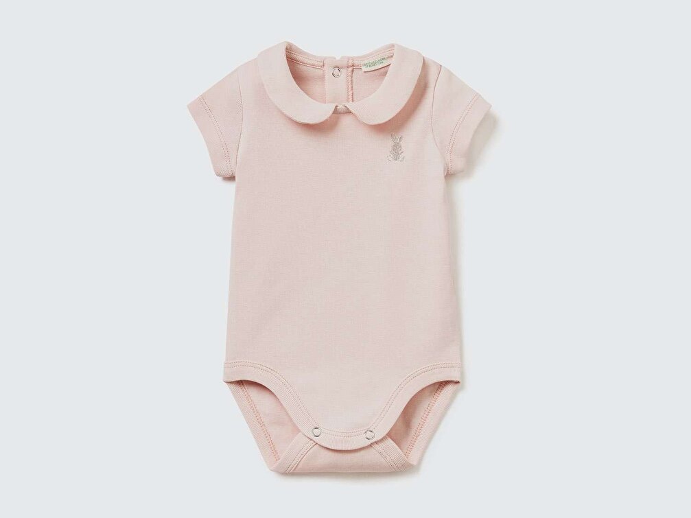 Benetton Bebek Toz Pembe Benetton Logolu Polo Body