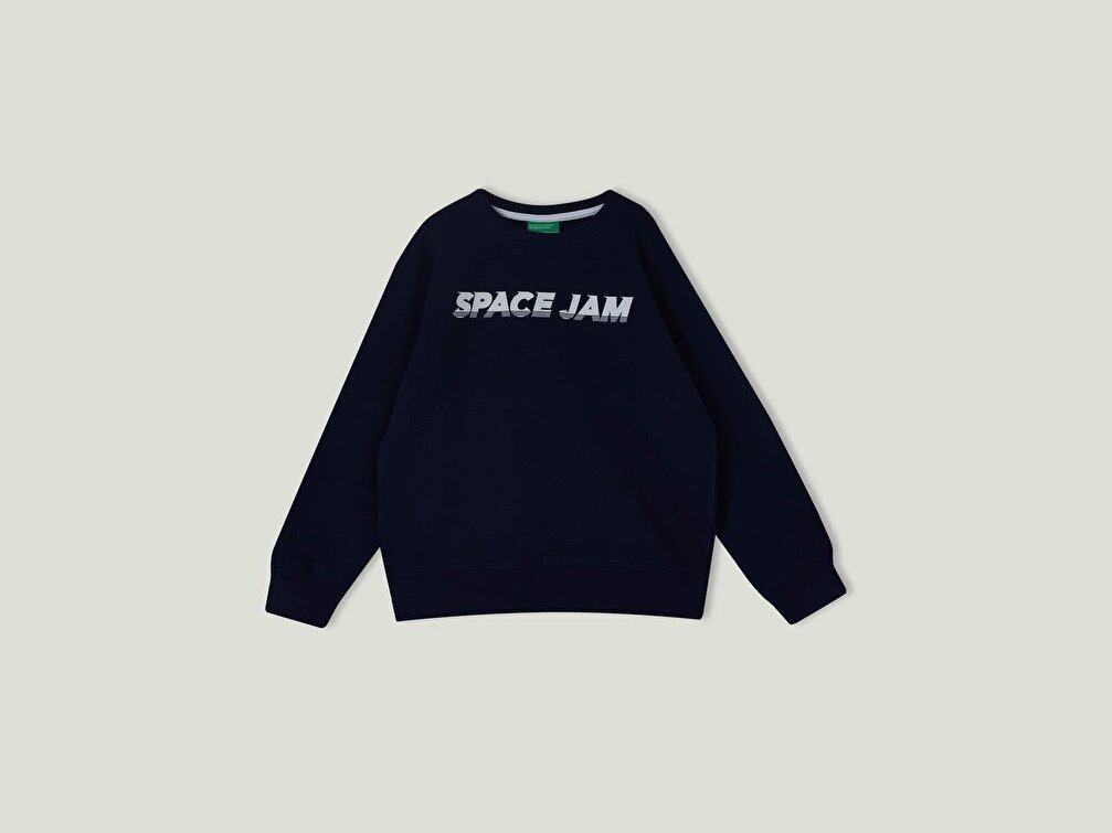 Benetton Erkek Çocuk Lacivert Space Jam Baskılı Sweatshirt