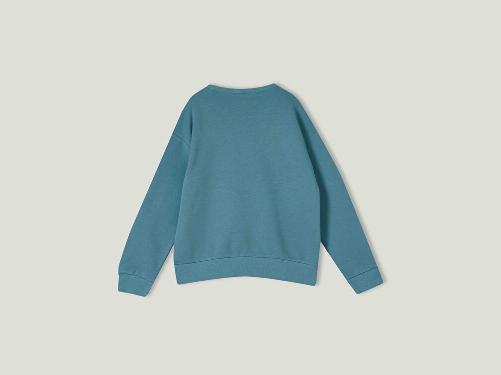 Benetton Kız Çocuk Su Yeşili Care Bears Baskılı Sweatshirt