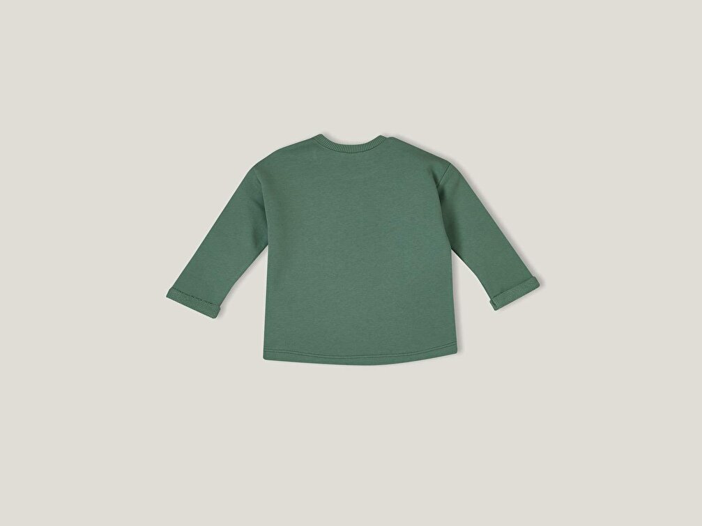 Benetton Bebek Yeşil Slogan Yazılı Sweatshirt