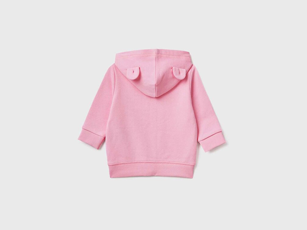 Benetton Bebek Pembe Kulaklı Sweatshirt