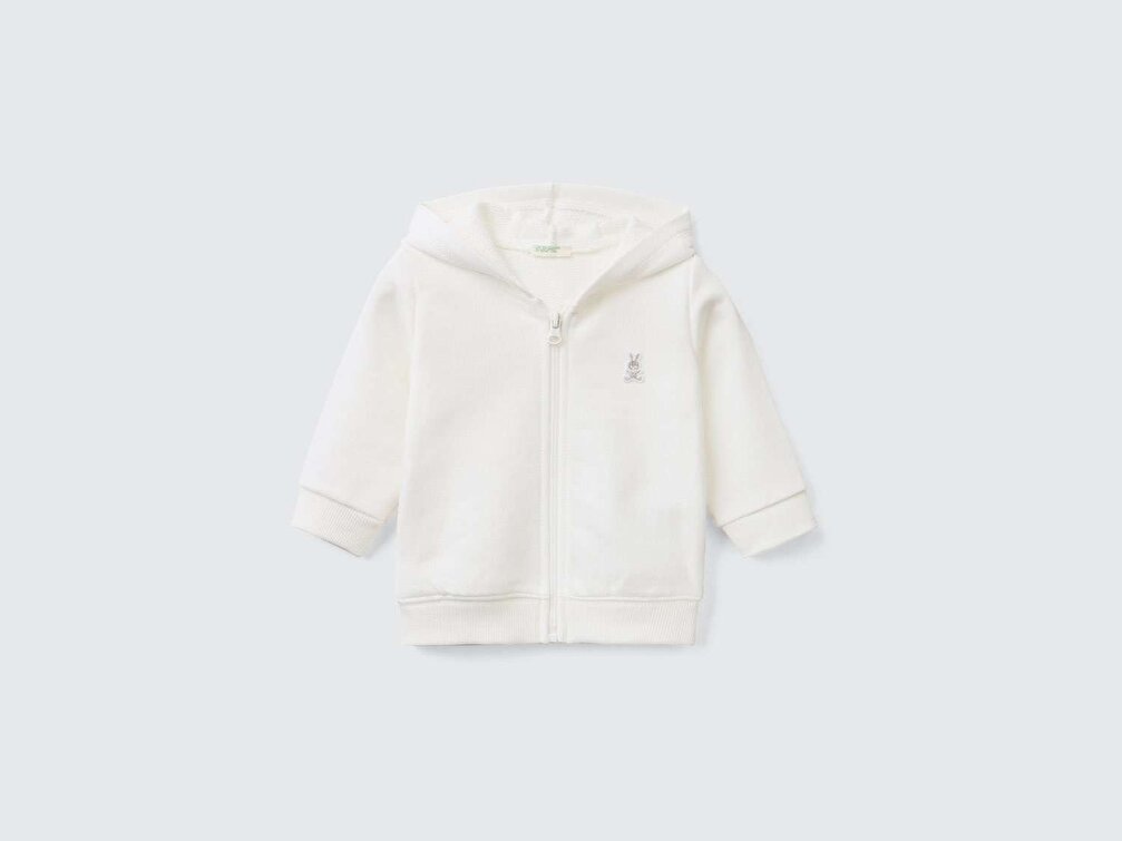 Benetton Bebek Krem Kulaklı Sweatshirt