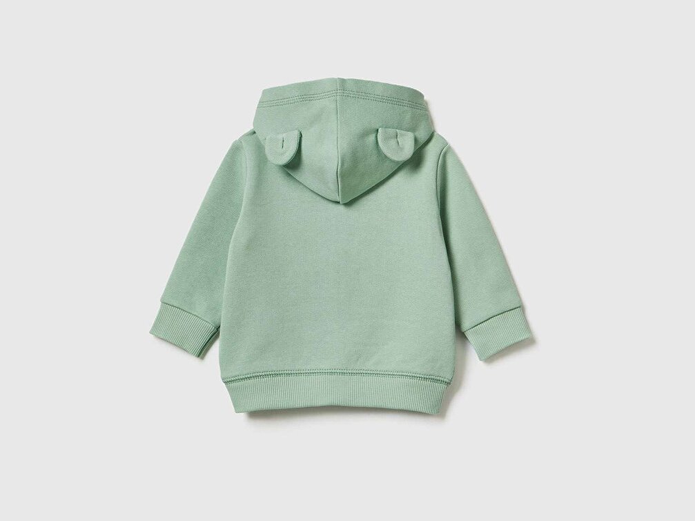Benetton Bebek Yeşil Kulaklı Sweatshirt