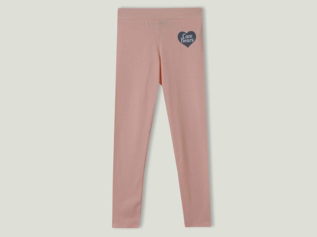 Benetton Kız Çocuk Açık Pembe Kalp Baskılı Tayt