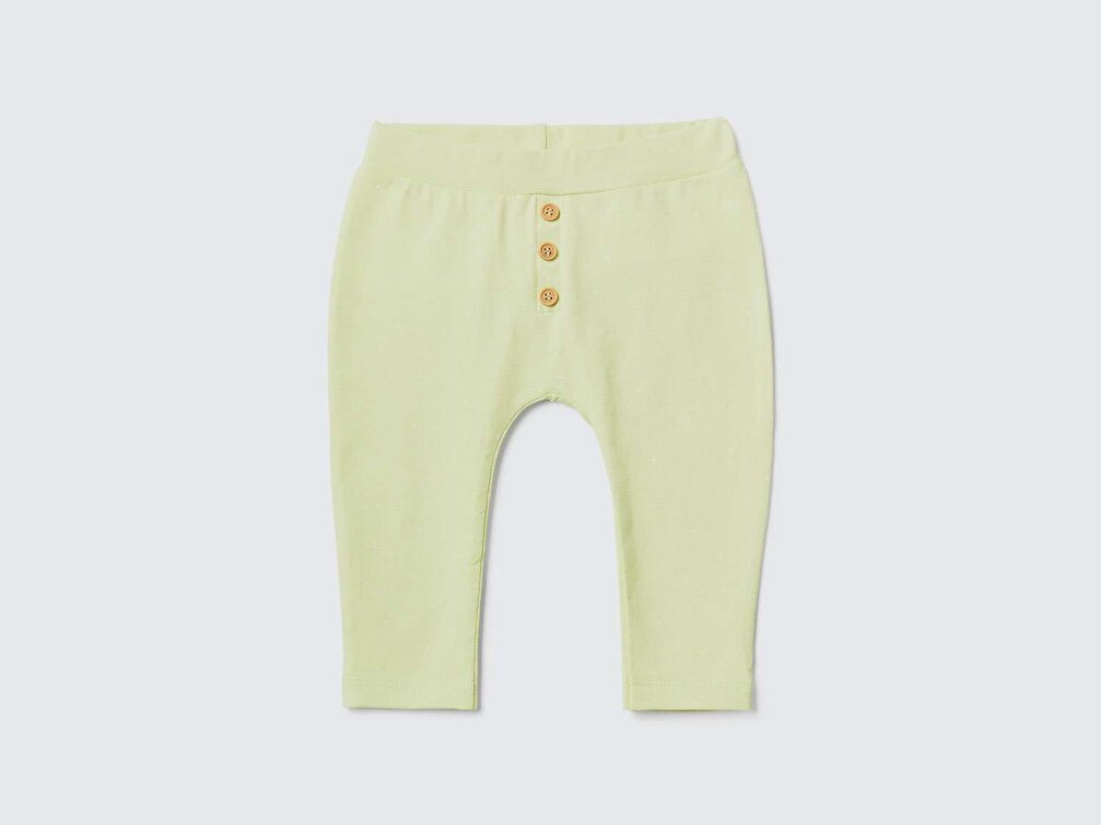 Benetton Bebek Siyah- Beyaz Düğmeli Desenli Tayt