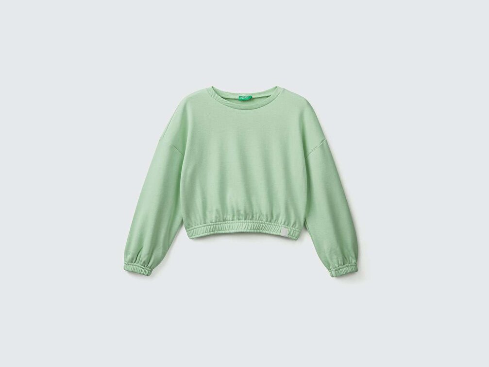 Benetton Kız Çocuk 94P Logo Etiketli Sweatshirt