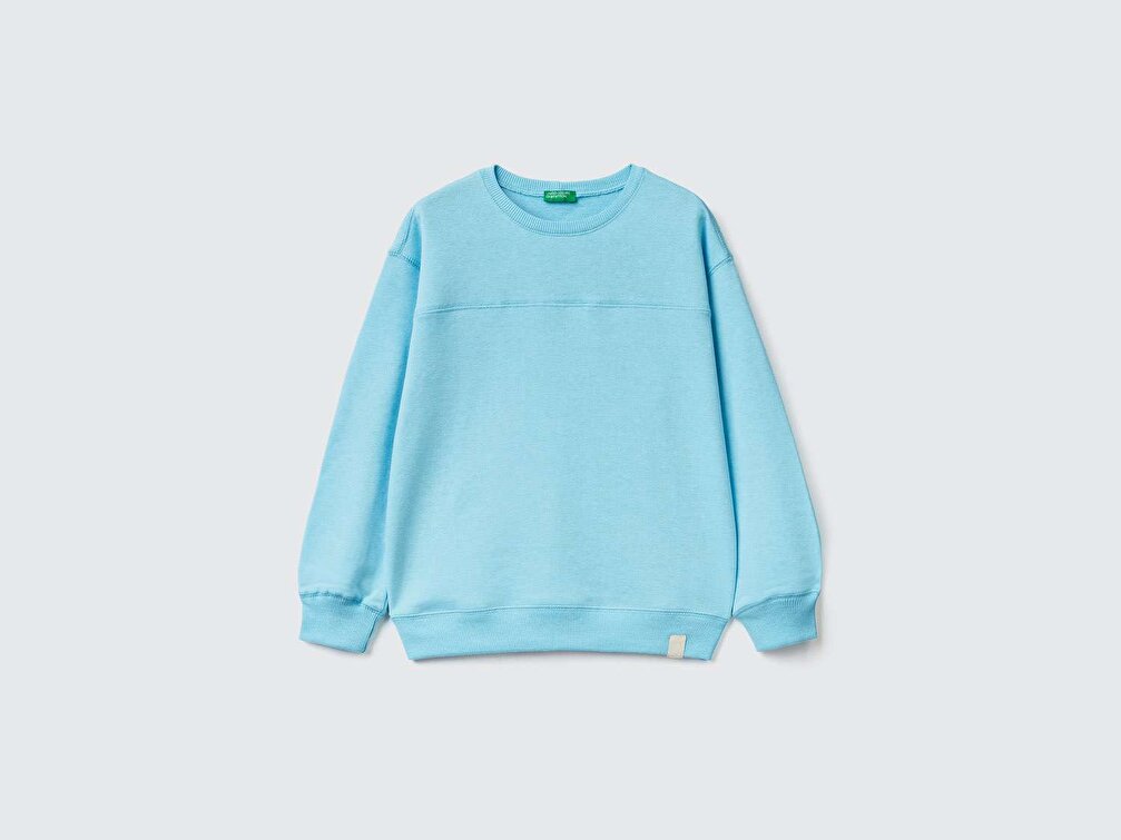 Benetton Erkek Çocuk Mix Etiket Logolu Organik Koton Sweatshirt