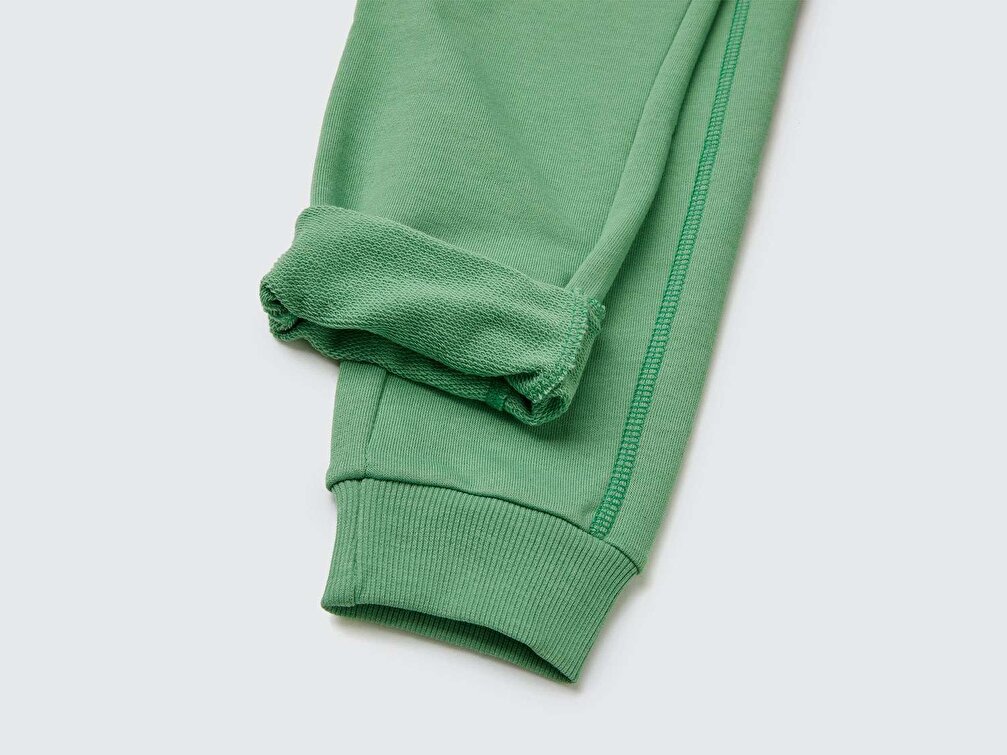 Benetton Erkek Çocuk 6Z9 Etiket Logolu Dikiş Detaylı Organik Koton Eşofman Altı