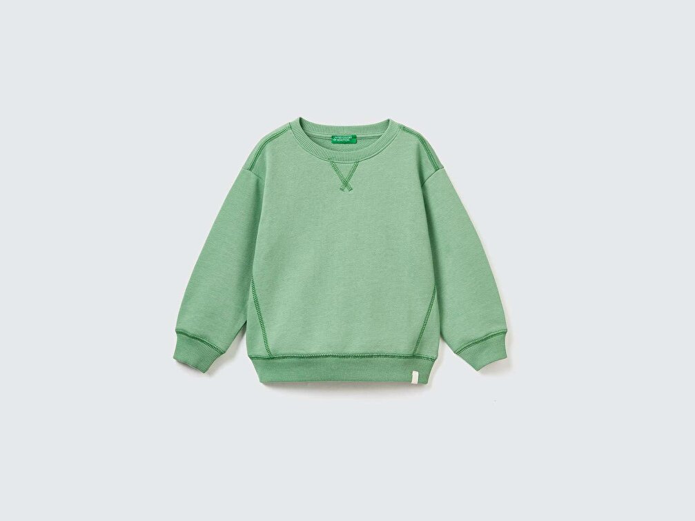 Benetton Erkek Çocuk 6Z9 Etiket Logolu Sweatshirt