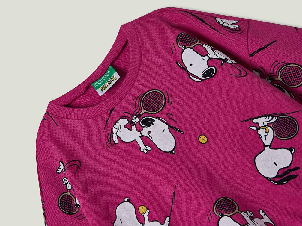 Benetton Kız Çocuk Mix Snoopy Baskılı Sweatshirt