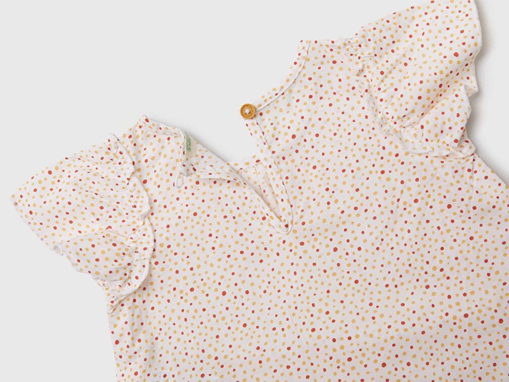 Benetton Bebek Siyah Çiçekli Desenli Tulum