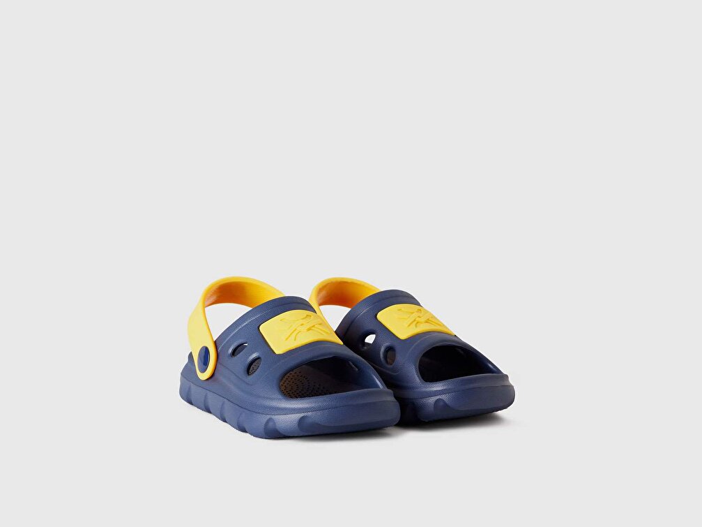 Benetton Erkek Çocuk Mavi Logolu Sandalet