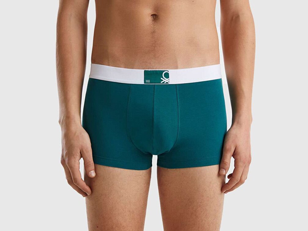 Benetton Erkek Koyu Yeşil Benetton Logolu Boxer