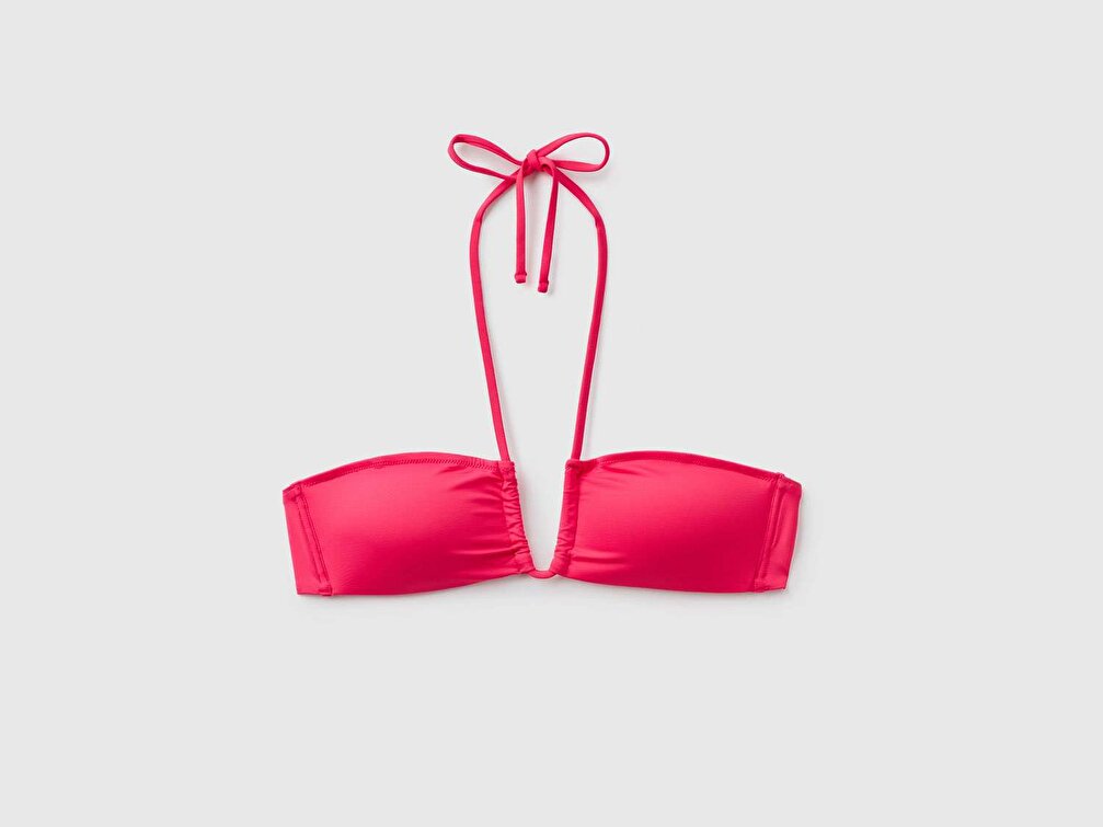 Benetton Kadın Kırmızı-Menekşe Rengi Halter Bikini Üst