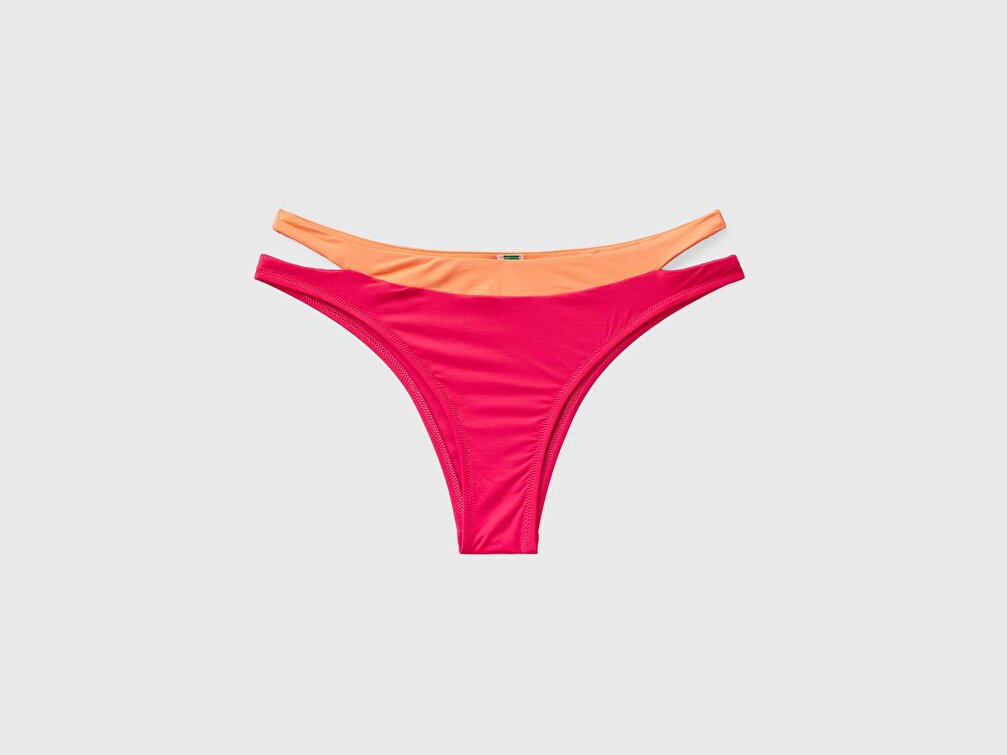 Benetton Kadın Kırmızı-Menekşe Rengi Fuşya Mix Bikini Alt
