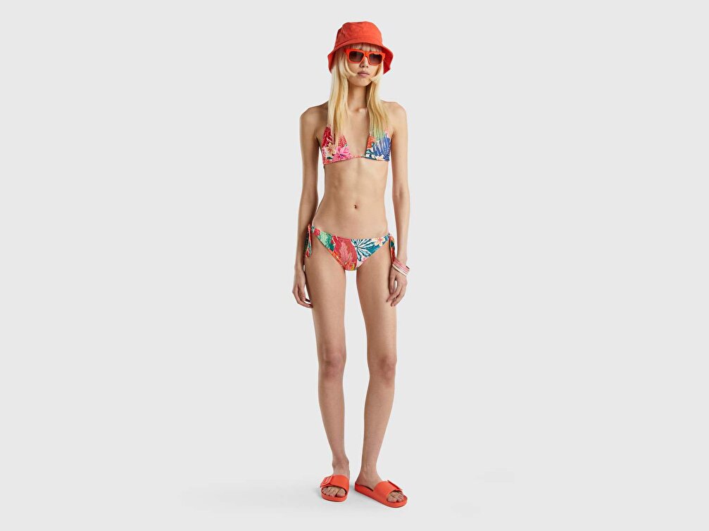 Benetton Kadın Mix Desenli Yandan Bağlamalı Bikini Alt