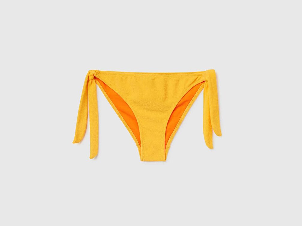 Benetton Kadın Sarı Sünger Kumaş Yandan Bağlamalı Bikini Alt