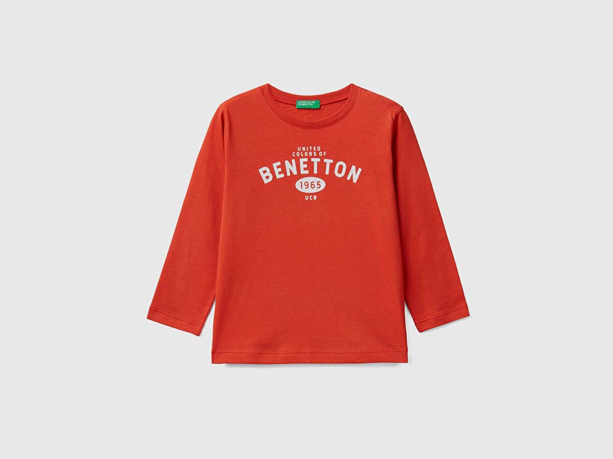 Erkek Çocuk Kırmızı Benetton Yazılı T-Shirt