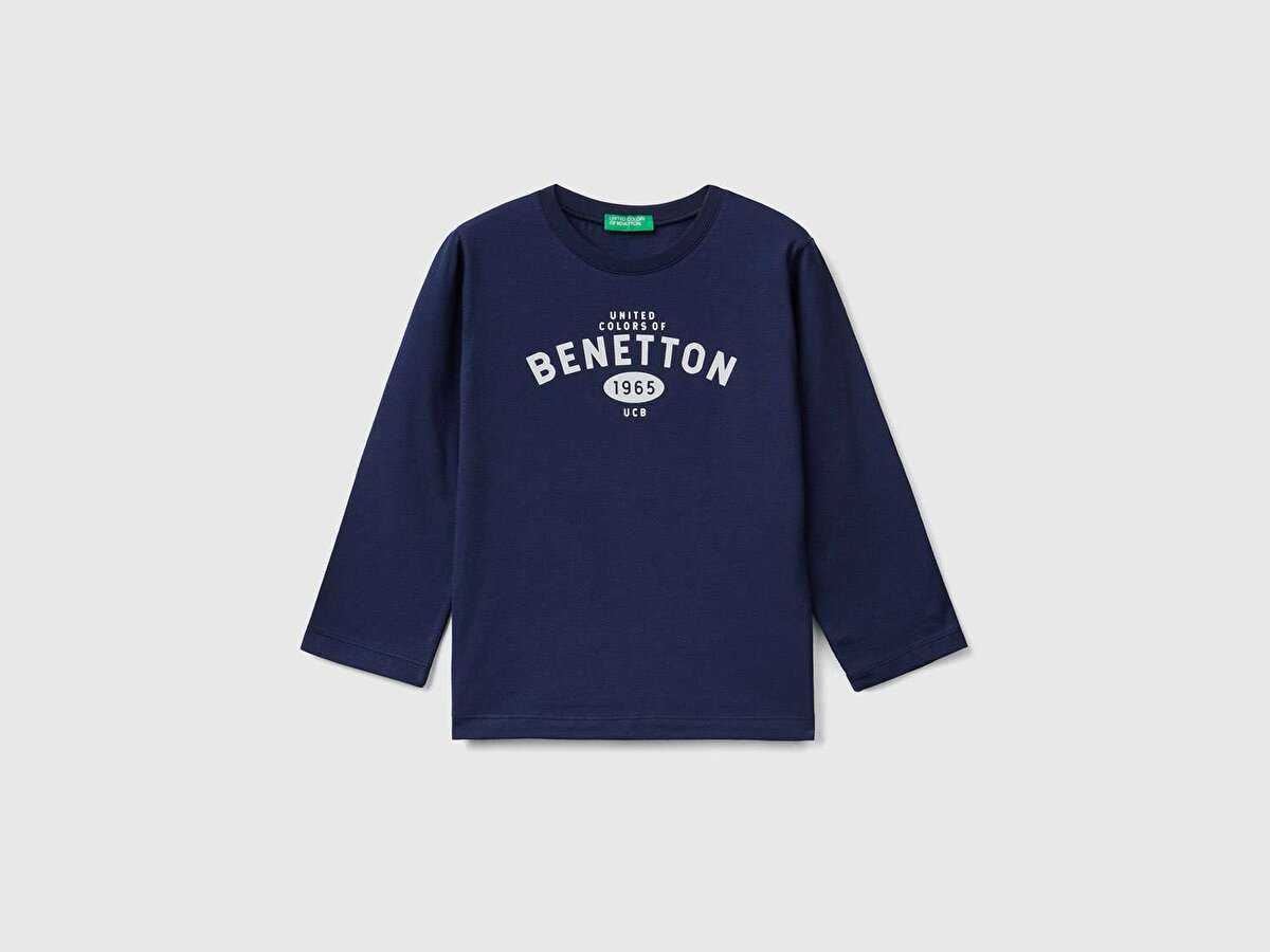 Erkek Çocuk Lacivert Benetton Yazılı T-Shirt