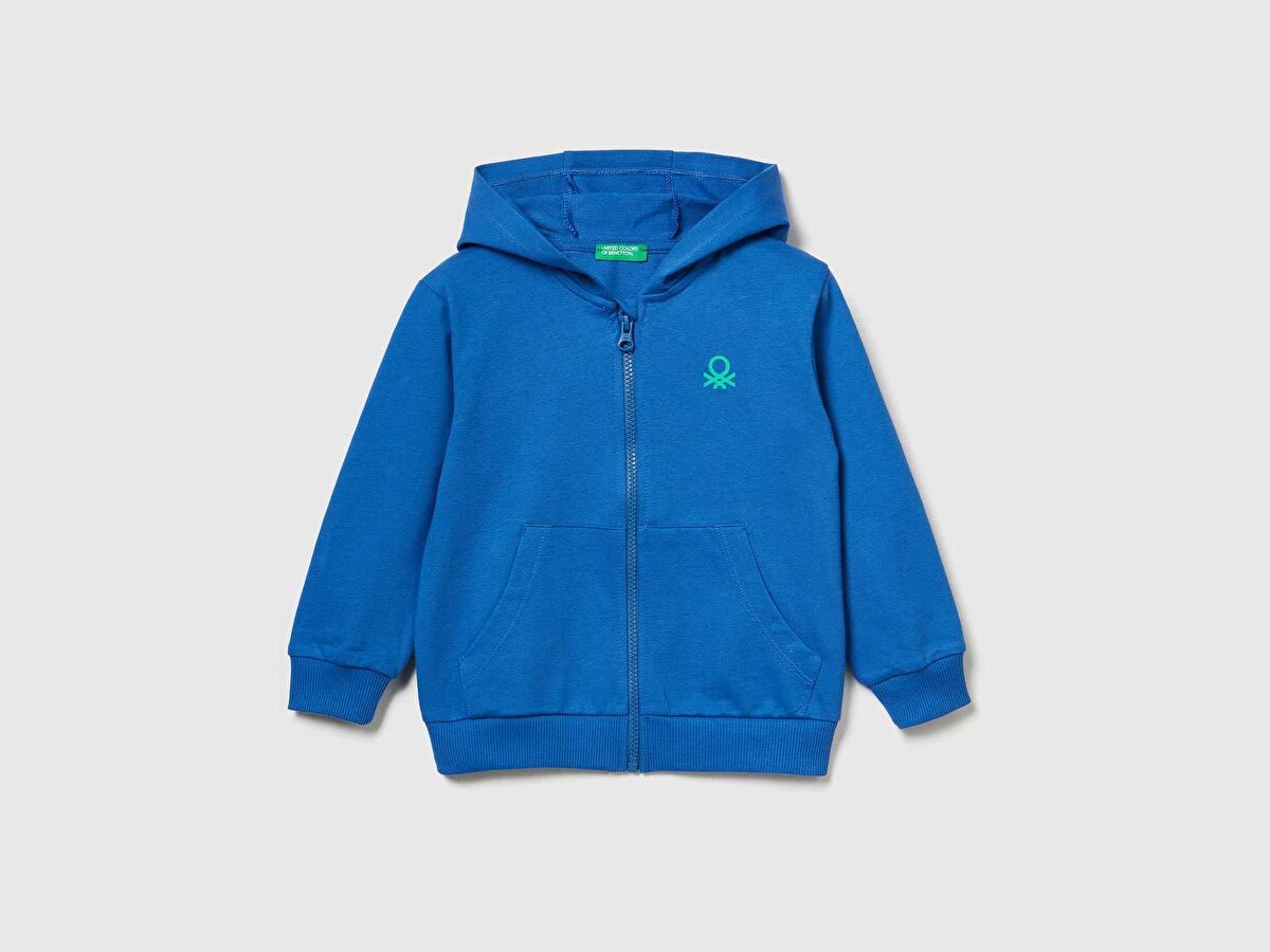 Erkek Çocuk Mavi Benetton Logolu Sweatshirt