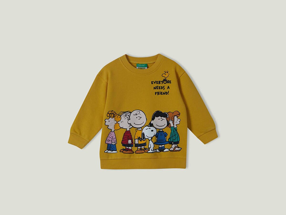 Erkek Çocuk Sarı Peanuts Karakteri Baskılı Sweatshirt