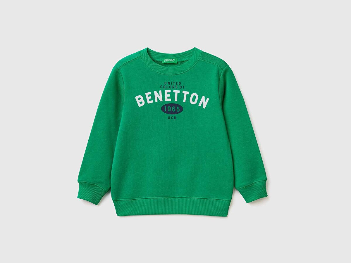 Erkek Çocuk Yeşil Renkli Benetton Logolu Sweatshirt