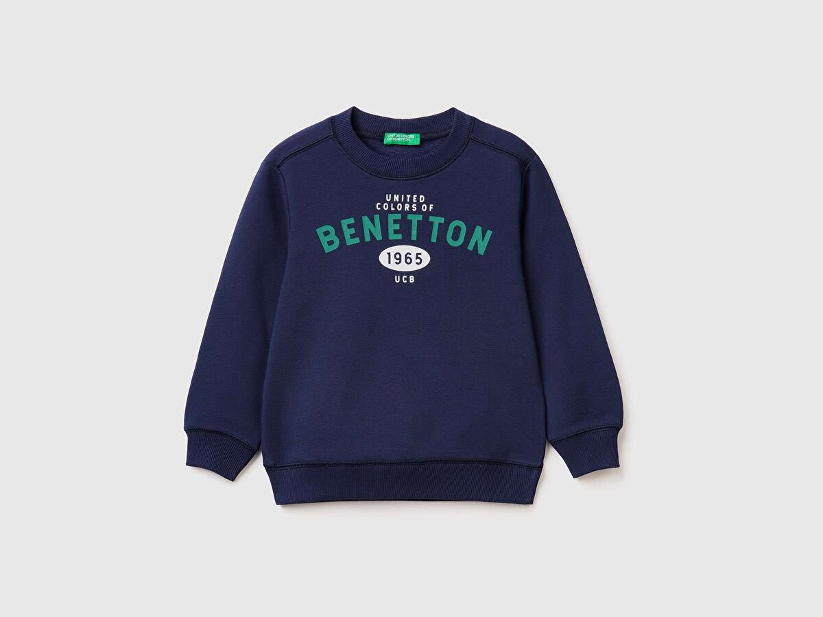 Erkek Çocuk Lacivert Renkli Benetton Logolu Sweatshirt