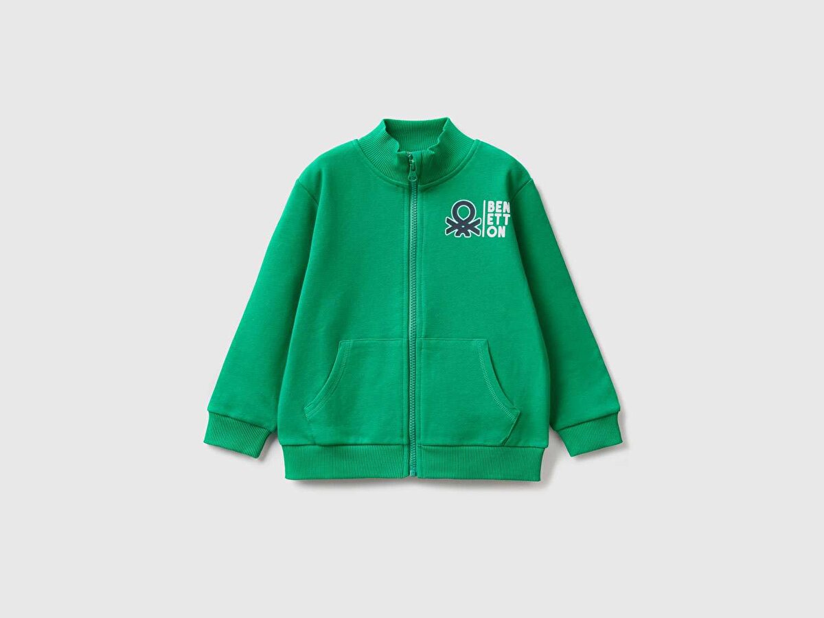 Erkek Çocuk Yeşil Benetton Logolu Sweatshirt