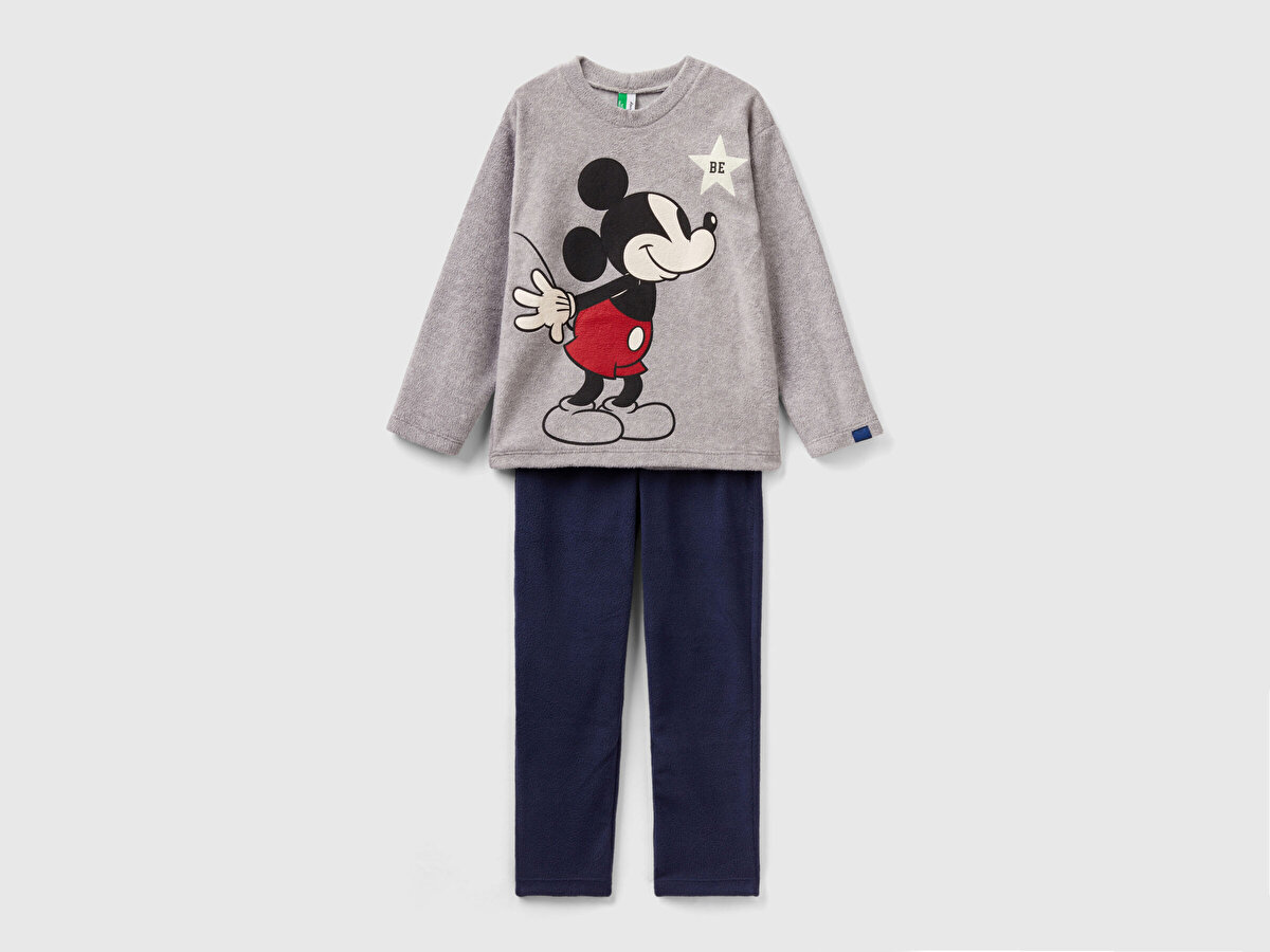 Erkek Çocuk Gri Mix Mickey Baskılı Pijama Takımı