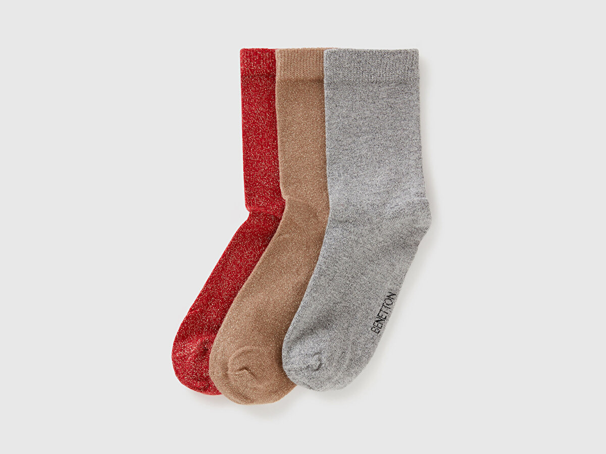 Erkek Çocuk Kırmızı Mix 3'lü Christmas Soket Çorap