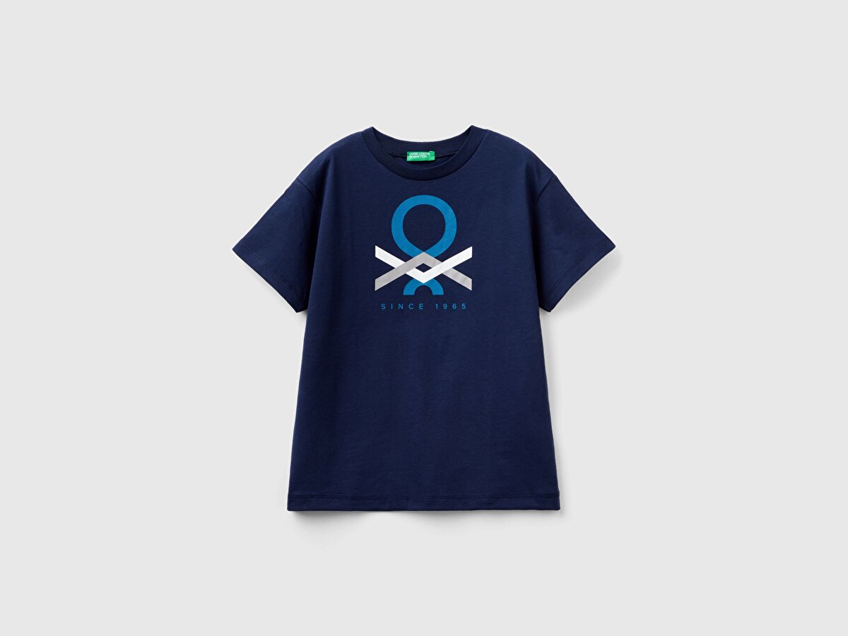 Erkek Çocuk Lacivert Benetton Logolu T-Shirt