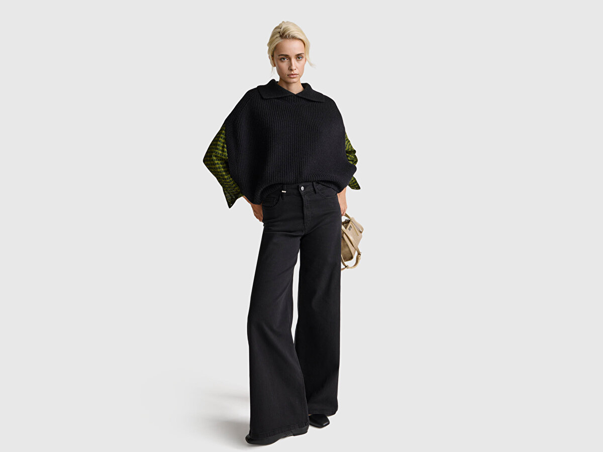 Kadın Koyu Yeşil %100 Viskoz Desenli Gömlek