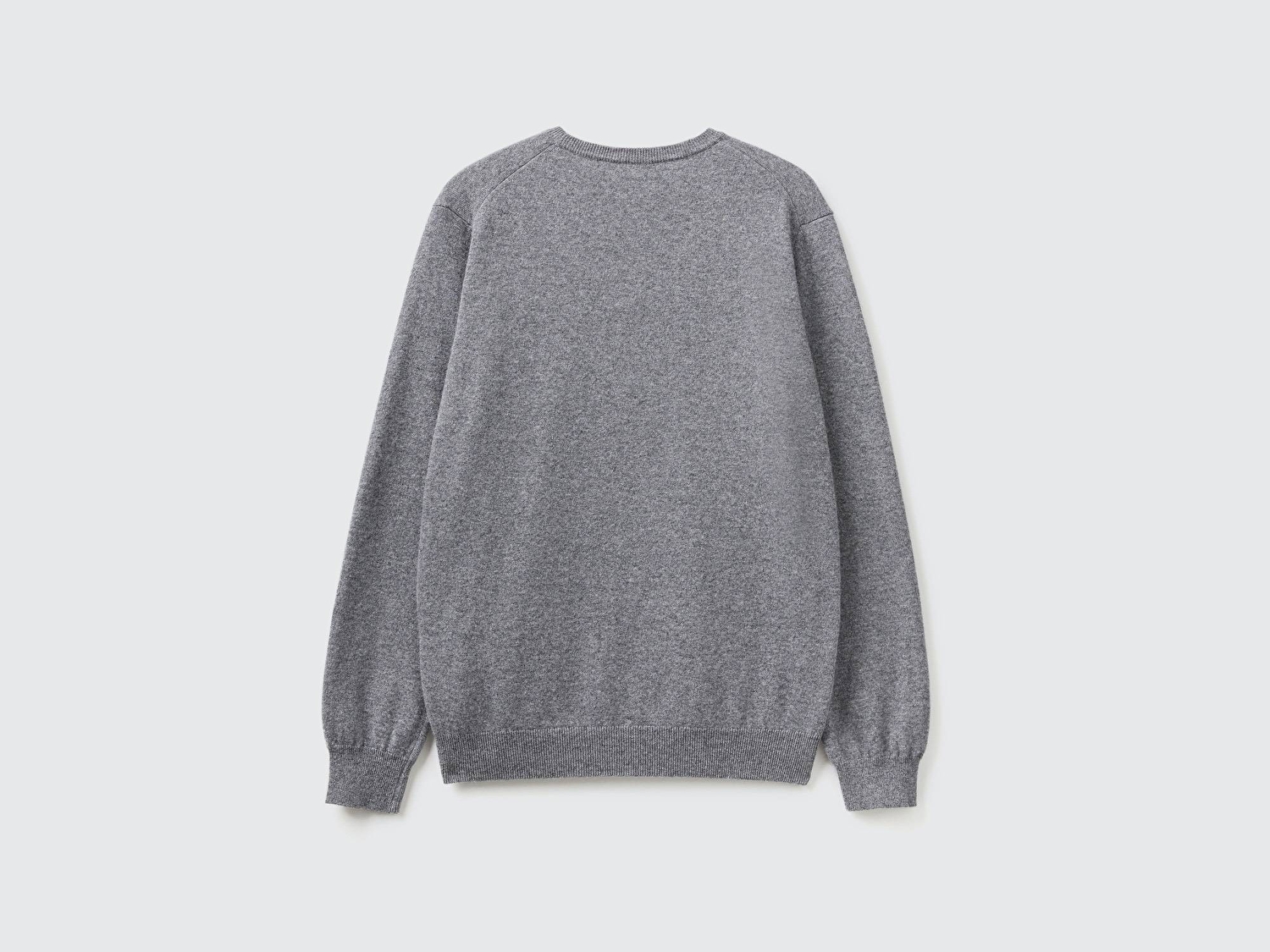 Benetton Erkek Antrasit Melanj %100 Merino Bisiklet Yaka  Kazak