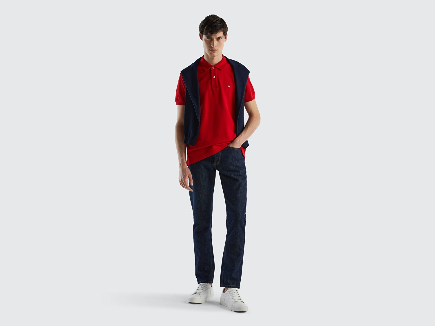 Benetton Erkek Kırmızı Regular Fit Kısa Kollu Polo Tshirt