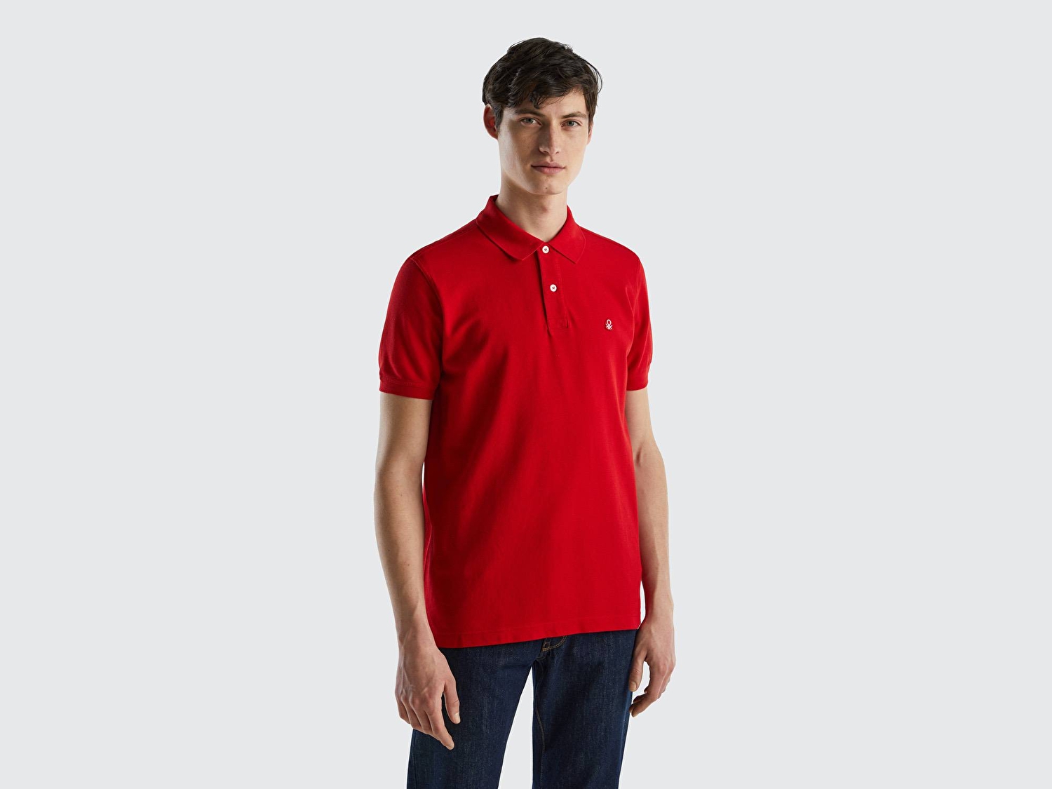 Benetton Erkek Kırmızı Regular Fit Kısa Kollu Polo Tshirt